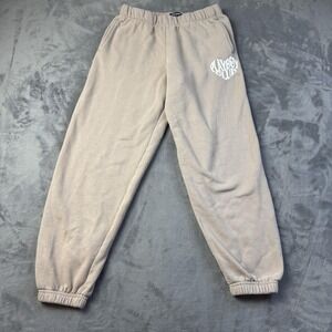 Playboy by PacSun Sweatpants Womens Small Fleece Joggers Beige Tan Playboy Club